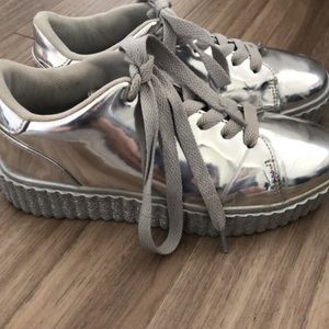 Silver Metallic Sneakers